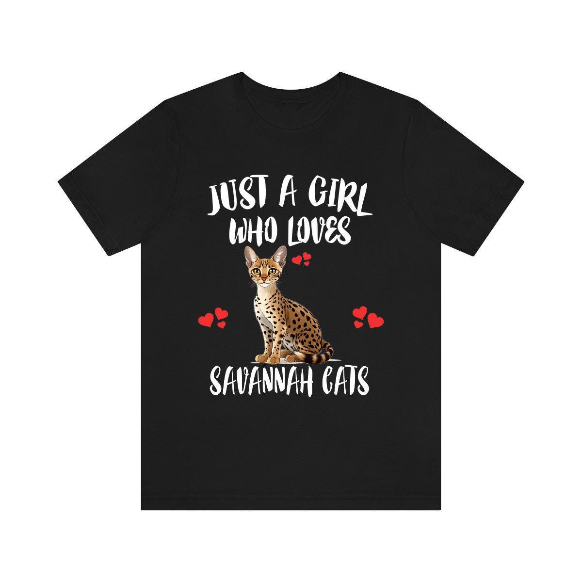 Just A Girl Who Loves Savannah Cats T-Shirt Cat Lover Gift Image 2