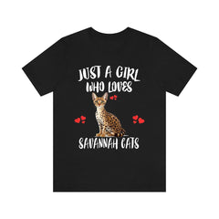 Savannah Cat T-Shirt for Girls - savannah cat print design