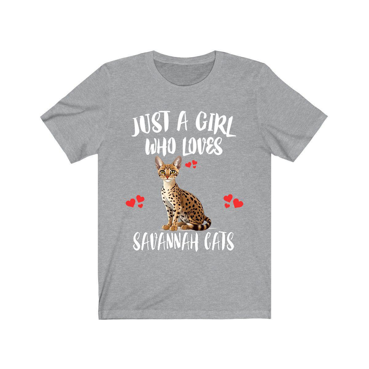 Just A Girl Who Loves Savannah Cats T-Shirt Cat Lover Gift Image 3