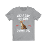Just A Girl Who Loves Savannah Cats T-Shirt Cat Lover Gift Image 3