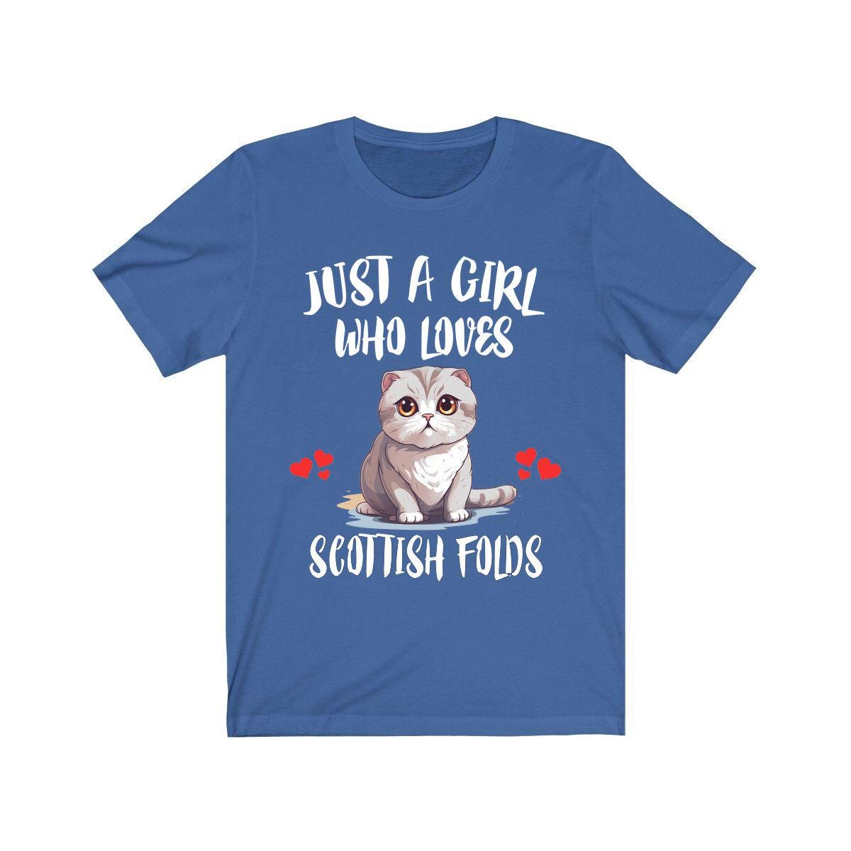 Just A Girl Who Loves Scottish Folds Cats T-Shirt Cat Lover Gift Image 2