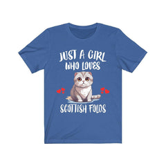 Scottish Fold Cat T-Shirt for Girls - scottish fold cat print design