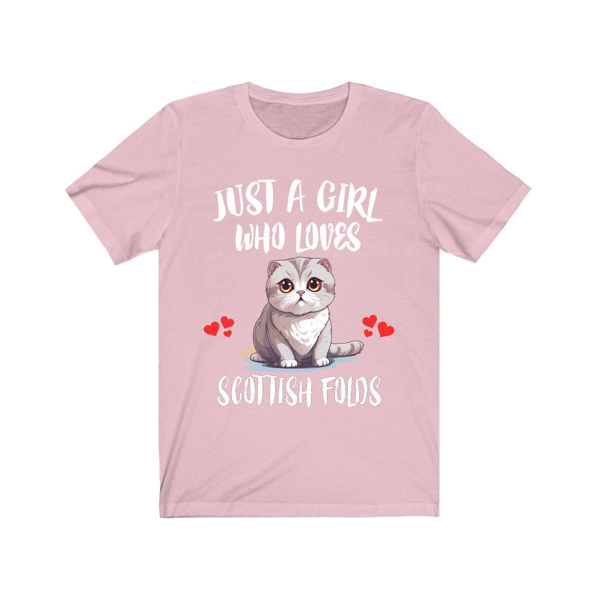 Just A Girl Who Loves Scottish Folds Cats T-Shirt Cat Lover Gift Image 4