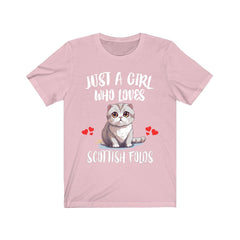 Scottish Fold Cat T-Shirt for Girls - scottish fold cat print design