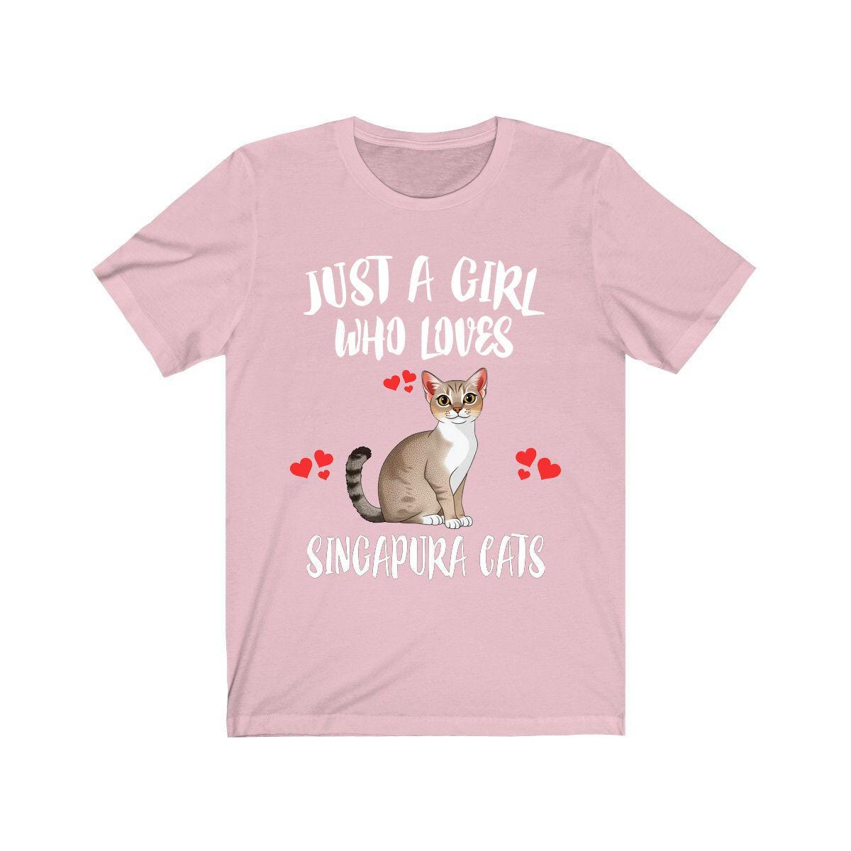 Just A Girl Who Loves Singapura Cats T-Shirt Cat Lover Gift Image 4