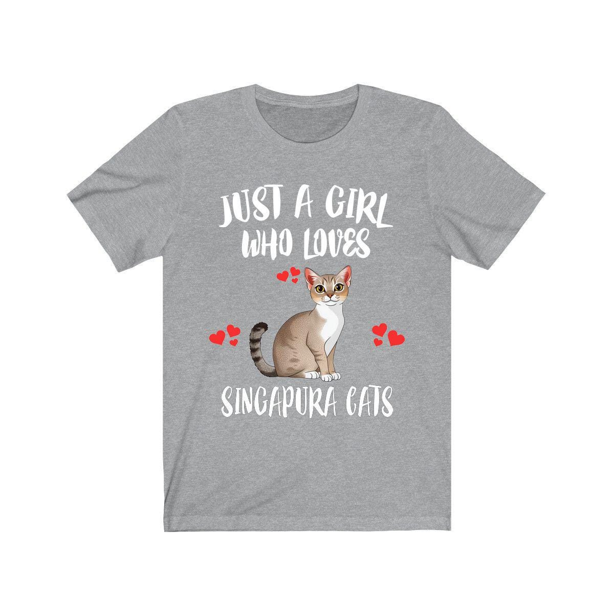 Just A Girl Who Loves Singapura Cats T-Shirt Cat Lover Gift Image 3