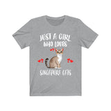 Just A Girl Who Loves Singapura Cats T-Shirt Cat Lover Gift Image 3