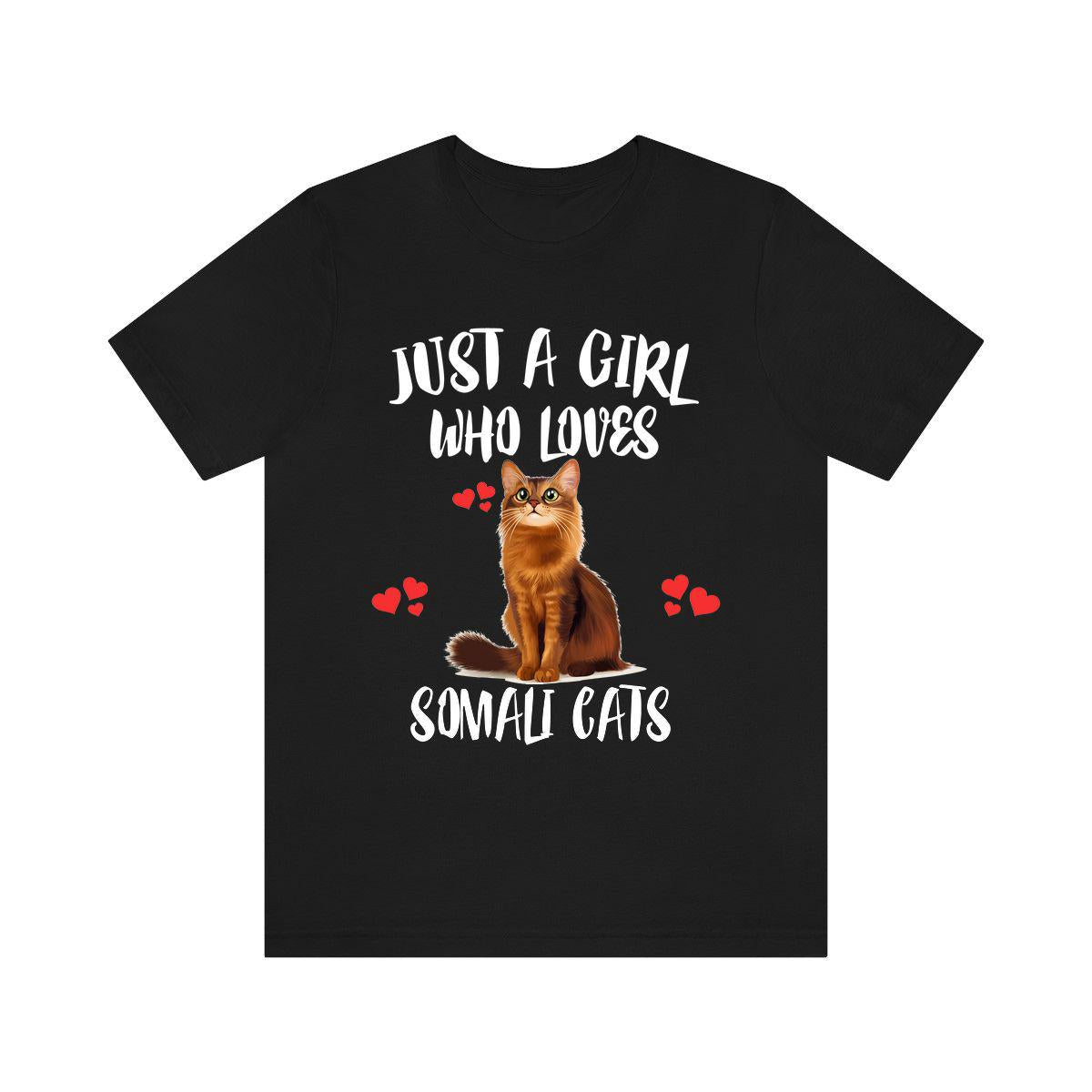 Just a girl who loves Somali cats longhaired fox-like cat lover tee