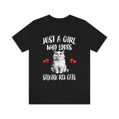 Selkirk Rex Cat T-Shirt for Girls - selkirk rex print design