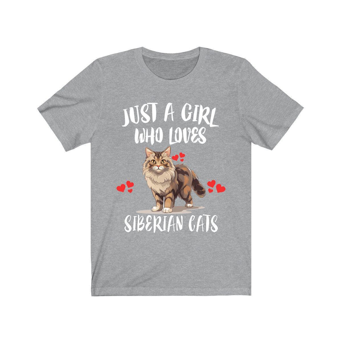Just A Girl Who Loves Siberian Cats T-Shirt Cat Lover Gift Image 3