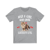 Just A Girl Who Loves Siberian Cats T-Shirt Cat Lover Gift Image 3