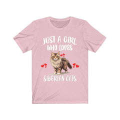Siberian Cat T-Shirt for Girls - siberian cat print design