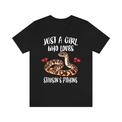 Just A Girl Who Loves Stimson's Pythons Snakes Shirt, Python Lover Gift Image 1