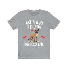 Just a girl who loves Tonkinese cats Siamese Burmese hybrid lover tee