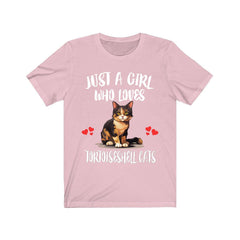 Just a girl who loves tortoiseshell cats mosaic pattern cat lover tee