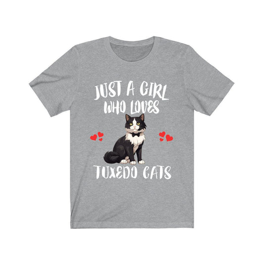 Just a girl who loves tuxedo cats bicolor formal pattern cat lover tee