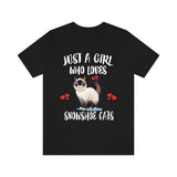 Just A Girl Who Loves Snowshoe Cats Shirt, Cat Lover Shirt, Cat Owner Gift, Animal Lover Adult Toddler Infant Kids Gift T-Shirt Image 1