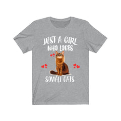 Just a girl who loves Somali cats longhaired fox-like cat lover tee