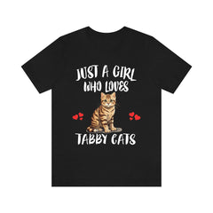 Just a girl who loves tabby cats striped pattern cat lover tee