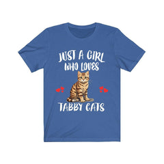 Just a girl who loves tabby cats striped pattern cat lover tee