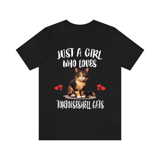 Just a girl who loves tortoiseshell cats mosaic pattern cat lover tee