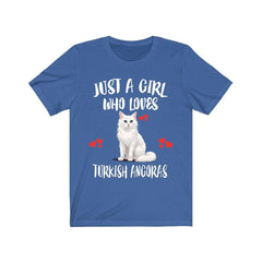 Just a girl who loves Turkish Angoras silky longhaired Turkish cat tee