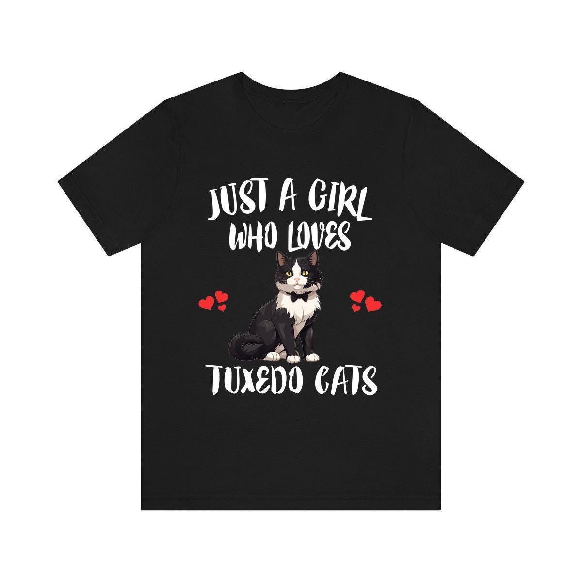 Just a girl who loves tuxedo cats bicolor formal pattern cat lover tee
