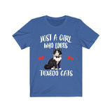 Just A Girl Who Loves Tuxedo Cats Shirt, Cat Lover Shirt Image 3